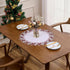 24 inches 24 White Dark Red Linen Lace Doily Round Coffee Table Topper Dresser Scarf Place Mats (Dark Red, Round)