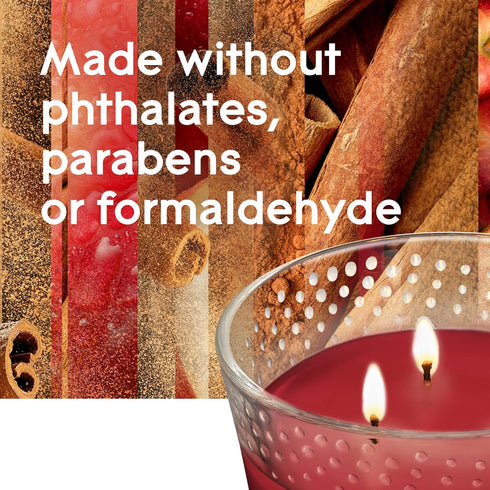 Glade Candle Infused With Essential Oils, Apple Cinnamon Fragrance Candle, 3-Wick Candle, 6.8 Oz Air Freshener.
