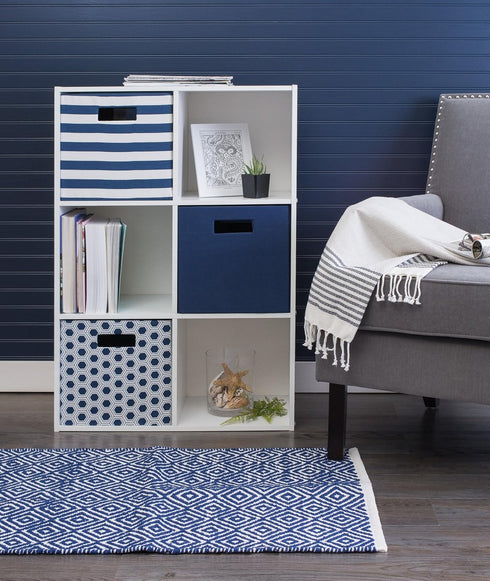 11x11x11, DII Polyester Cube Storage Collection Hard Sided Collapsible, Nautical Blue