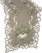 Embroidered Green Leaf Table Runner - Antique Green Fabric Dresser Scarf (16Wx54L)