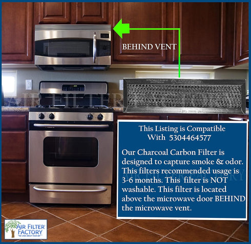 2-Pack Air Filter Replacement for Frigidaire 5304464577 Microwave Oven Charcoal Carbon Filters