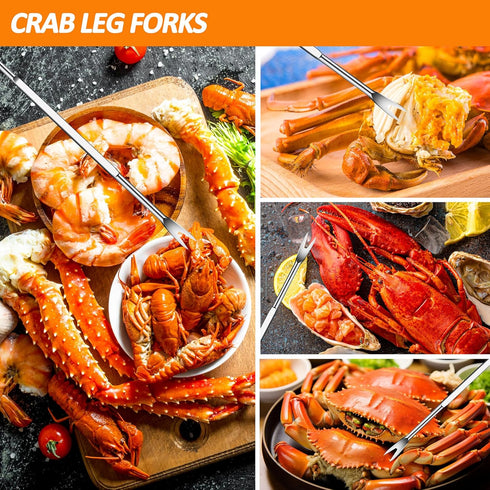 Seafood Crab Crackers and Tools, 21 Pcs Set, Lobster Crackers, Picks, Crab Utensils, Forks, Scissors, Nut Cracker for