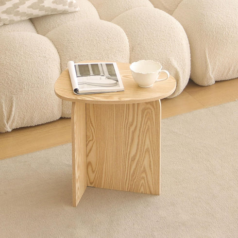 AWASEN Small Side Table, Mini End Table Living Room, Modern Accent Table with Unique Tabletop, Short Bedside Table