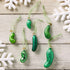 DEMDACO Pickle Festive Green Glass Christmas Decorative Hanging Ornaments - 4 x 2 Game