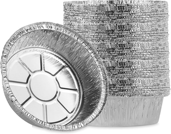 Plasticpro 6'' Round Tin Foil Cake Pans Disposable Aluminum, Freezer & Oven Safe - Pack of 50