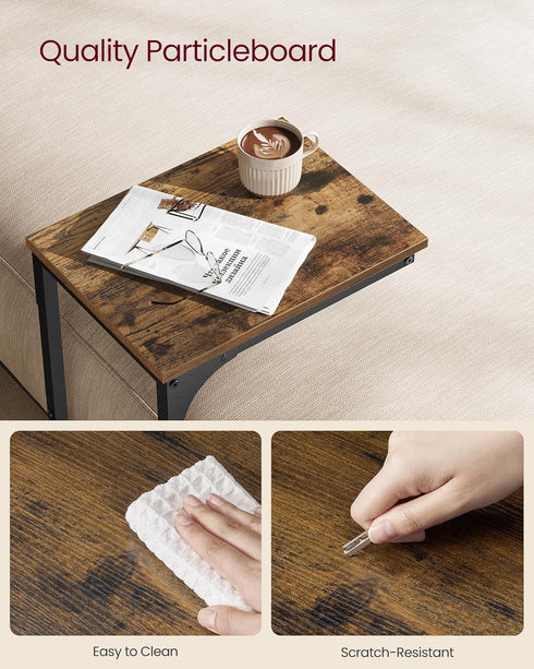 VASAGLE C-Shaped End Table, Small Side Table for Couch, Sofa Table with Metal Frame for Living Room, Bedroom, Bedside