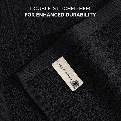 12 Pack 100% 13"x13"- Casa Platino Washcloths - Ringspun Cotton Washcloths - Soft Textured, Well Stitched, Lightweight