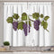 Lunarable Wine Grapes Kitchen Curtains - 2 Panel Set for Kitchen Cafe Decor, Fresh Purple Fruits on White Backdrop