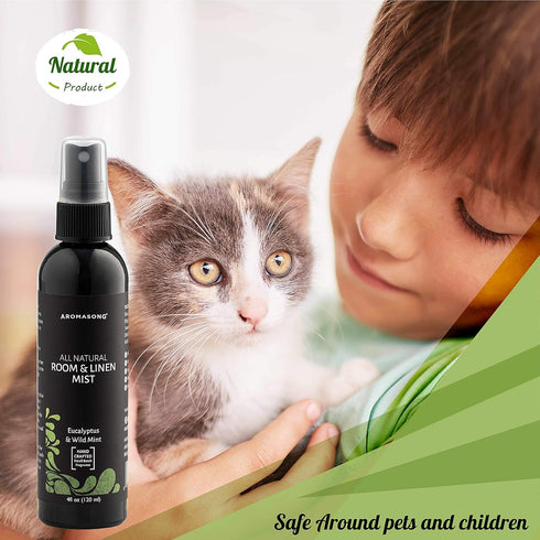 Aromasong Eucalyptus & Wild Mint Linen and Room Spray, Natural Aromatic Mist for Relaxation