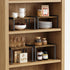 Goozii Set 4 Kitchen Cabinet Organizers and Storage Shelves, Rustic Farmhouse Desk Shelf Riser for Cabinets, Black