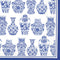 Boston International IHR Rosanne Beck Cocktail Beverage Paper Napkins, 5" x 5", Blue and White Urns, 20 Count