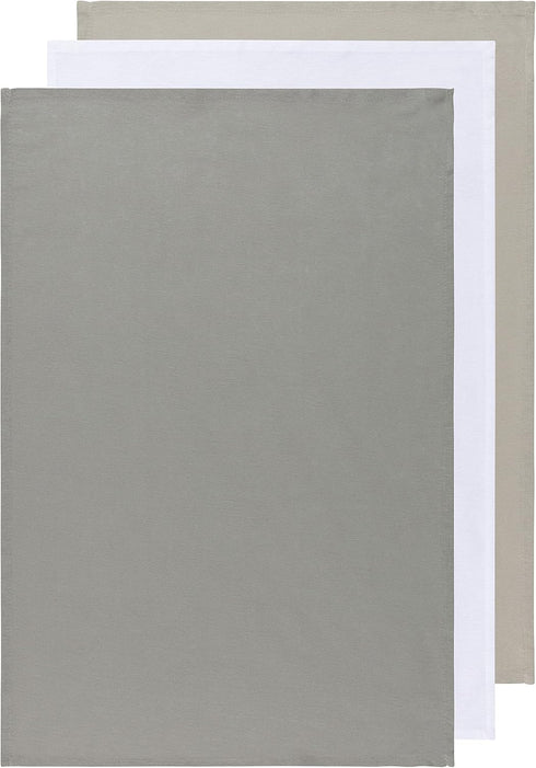 Now Designs Floursack Kitchen Dish Towels, Gray/White/Moonstruck, 20 x 30in, Set of 3