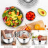 E-far Mixing Bowls with Lids Set, 7-Piece Stainless Steel Mixing Bowls with 3 Grater Attachments for Baking