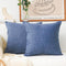 Home Brilliant Set of 2 Linen Euro Shams, Large Throw Pillow Covers for Couch, 26 x 26 Inch (66x66 cm), Navy Blue