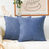Home Brilliant Set of 2 Linen Euro Shams, Large Throw Pillow Covers for Couch, 26 x 26 Inch (66x66 cm), Navy Blue
