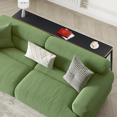 63 7.9 MAIDERN x Narrow Table Cover, Reversible Leather & Cork Console Table Mat, Long Slim Table Protector for Sofa