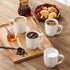 16 OZ Set 4 Set, MALACASA LYDIA Coffee Mugs, Ceramic Mugs of with Handle, Embossment Cups for Latte, Hot Tea