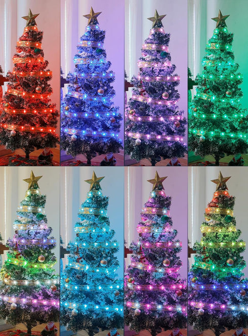 33FT 100 80 Smart Christmas Ribbon Lights, Color Changing Lighted Ribbon, LEDs, Modes, APP & Remote Control, Music