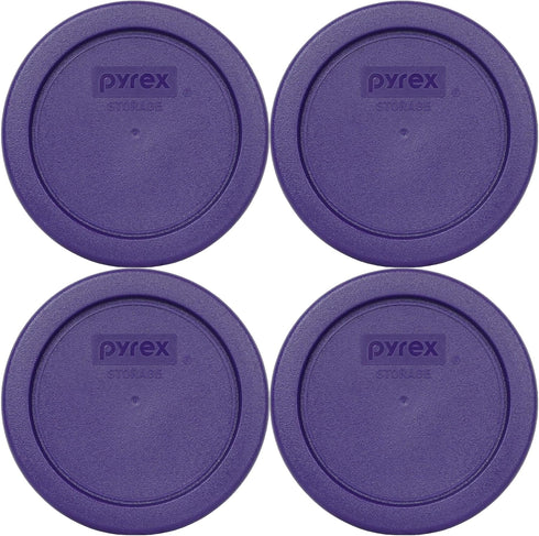 Pyrex 7202-PC 1-Cup Plum Purple Food Storage Replacement Lid, 4-Pack, Made in USA