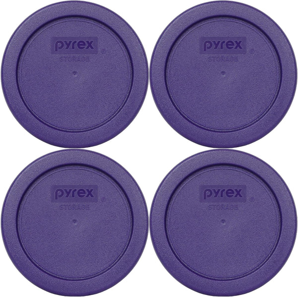 Pyrex 7202-PC 1-Cup Plum Purple Food Storage Replacement Lid, 4-Pack, Made in USA