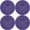 Pyrex 7202-PC 1-Cup Plum Purple Food Storage Replacement Lid, 4-Pack, Made in USA