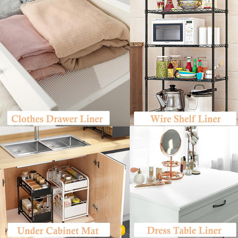 Non Adhesive Shelf Liners for Kitchen Cabinets, 11 Inch Wide X 20 Ft Waterproof Non Slip Liner