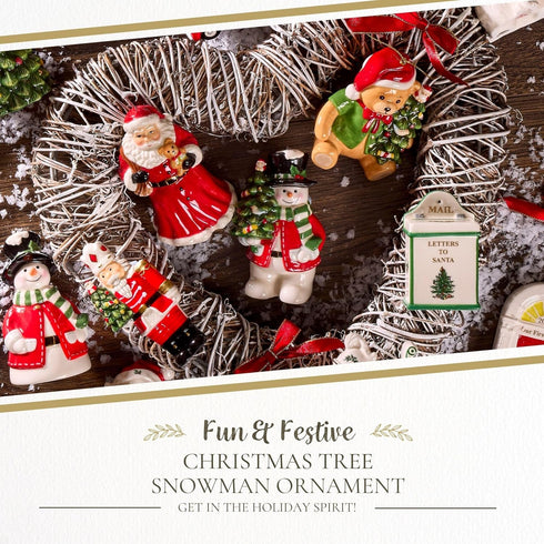 Spode Christmas Tree Snowman Ornament, Long-Lasting Holiday Decoration for Christmas Tree & Seasonal Display