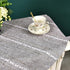 24x24 inch) NEWISHER Rustic Farmhouse Embroidered Small Square Tablecloth Jacquard Striped Table Cloth Linen Texture