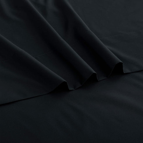 Sfoothome Twin Flat Sheet Black, Premium 1-Piece Hotel Quality Bedding, 1500 Thread Count, Stain-Resistant