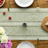 13x72 Inch Artoid Mode Sage Green Rustic Cotton Linen Table Runner, Seasonal Embroidered Hollow Kitchen Dining Table
