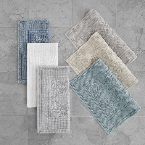 Jean Pierre New York Cotton StoneWash Medallion Bath Rug, 21x34 in., Light Taupe