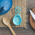 Home Basics Lattice Collection Cast Iron Spoon Rest in Turquoise