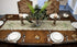 Embroidered Green Leaf Table Runner - Antique Green Fabric Dresser Scarf (16Wx54L)