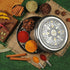 7 7 7 (8 Inch) KSJONE Designer Spice Box, Spice Jars, Holds Spices, Steel Spice Container with Spoons, Storage