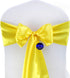 MDS Satin Chair Sashes Pack of 50 PCS, Charmeuse Sateen Dining Chair Bows, Yellow, 7 x 108 Inch for Wedding Party