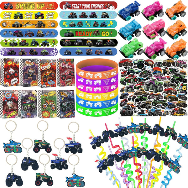 CZWXOXO 122PCS Monster Truck Party Favors Set, Jam Birthday Decorations Including Theme Slap