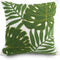 Embroidery Throw Pillow Covers 18x18 - 100% Cotton Canvas Cushion Cover with Tropical Green Leave Design