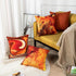 Emvency Set of 4 Throw Pillow Covers, Burnt Orange Abstract Red 20 Tan Funky Watercolor, 18x18 Inches