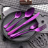 Silverware Set, 20-Piece Purple Flatware Cutlery Set, Service for 4, Stainless Steel Kitchen Utensil Set for Home &