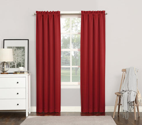 Sun Zero Easton Energy Saving Blackout Curtain Panel, 40" x 84", Red