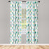 Ambesonne Cactus Window Curtains, Cartoon Prickle Plants in Pots, Lightweight 2-Panel Set with Rod Pocket, Teal Green