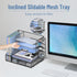 SUPEASY Desk Organizer, 5-Tier Mesh Paper Letter Tray with File Holder, Drawer, and 3 Tilted Sorter, Black