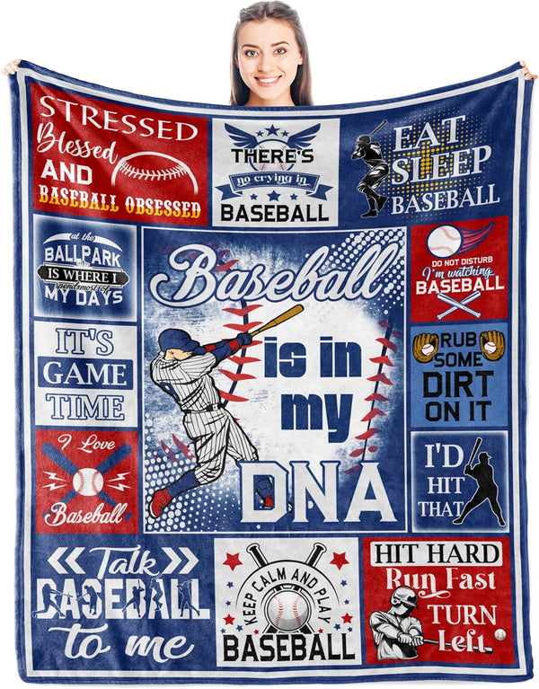 Baseball Gifts for Boys 8-12 - Coach Gifts & Gifts for Men - Baseball Player/Lover Blanket 50" x 60"