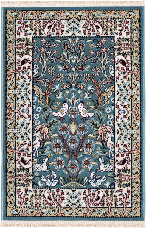 2' 2 3' Rugs.com Rabia Collection Rug x Blue Low Rug Perfect for Entryways, Kitchens, Breakfast Nooks, Accent Pieces