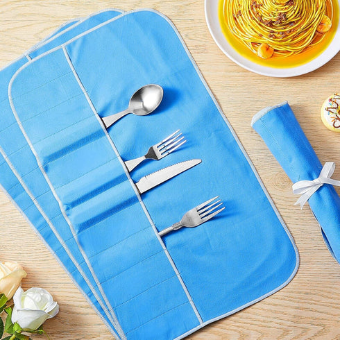 Silver Storage Bags, Anti Tarnish Silver Protector Cloth for Flatware Storage Organizer with White Ribbon (4 Pieces)