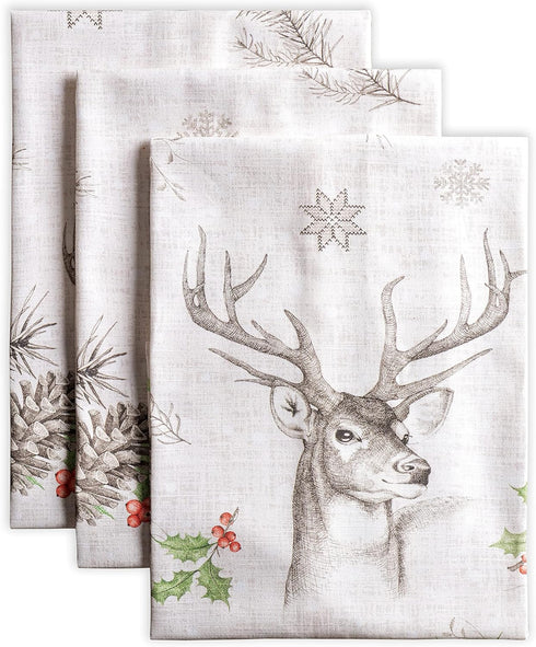 Maison d' Hermine Kitchen Towel, 100% Cotton Quick Dry Cleaning Dishtowel, Set of 3 for Gifts, Dining, Home