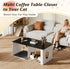 2-in-1 WLIVE Coffee Table, Cat Wood Coffee Table with Lagre Storage Tabletop, Modern Center Table Cat House with Cat