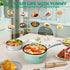 Dezin Hot Pot Electric Upgraded, Non-Stick Sauté Pan, 1.5L Mini Portable Hot Pot for Steak, Egg, Fried Rice