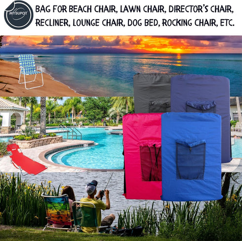 36"x24"x6") 420D ROYAL BLUE (Large Beach Chair Bag. For Tent, Camping Mattress, Recliner, Dog Bed, Director & Lounge