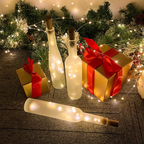 Etinga Pack 6.6ft 20led Christmas,(15 Pack, Pack) Dual Battery LED Bottle Lights, Double The Lighting Time, for Indoor